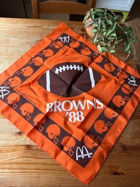 Vintage McDonald's Orange and Brown 'BROWNS '88' Bandana